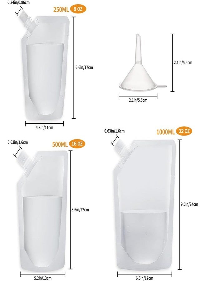 Fancypost 16-Pack Reusable Plastic Flasks - Clear Leak-Proof Bags for Travel, Sports, Concerts & Events (8oz/16oz/32oz) - Ideal for Running, Hiking & Outdoor Activities - Image 2